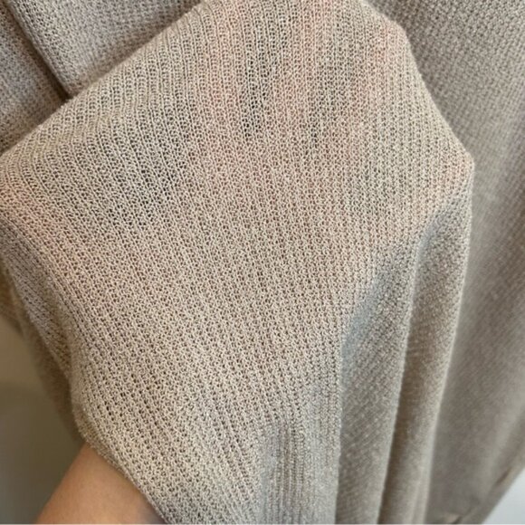 H&M Beige Knit Loose Fit Sleeveless Midi Dress V-Neck Semi Sheer Beige - Picture 8 of 10